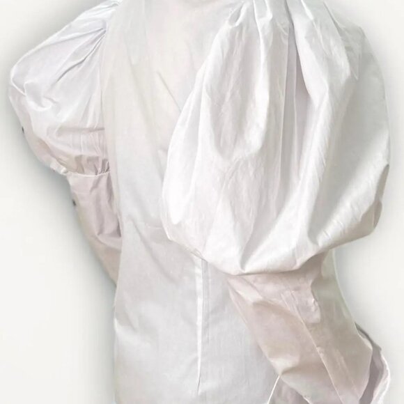 White Puff Sleeve Diamond Top - Picture 3 of 4